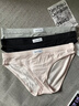 Calvin Klein內衣【情人節禮物】三條簡(jiǎn)約布標ck棉質(zhì)微彈性感比基尼三角內褲女 D4H-太空黑/椰青灰/桃粉色 3條 S 曬單實(shí)拍圖