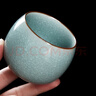 唐豐（TANGFENG）汝窯茶杯主人杯單杯功夫茶具陶瓷茶盞個(gè)人專(zhuān)用冰花冰裂品茗杯大號 冰花肚量杯 曬單實(shí)拍圖
