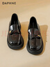 達芙妮黑色小皮鞋女單鞋2025新款通勤工作秋季英倫風(fēng)平底jk樂(lè )福鞋 曬單實(shí)拍圖