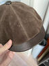 川玖田一 八角歐美畫(huà)家帽子男牛皮百搭英倫戶(hù)外街頭真皮貝雷帽中老年南瓜 咖色 2XL (59-60cm)可調節 曬單實(shí)拍圖