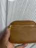 葉余牛皮新款女士迷你包女零錢(qián)錢(qián)包雙層拉鏈簡(jiǎn)約真皮硬幣短款軟皮 土黃 曬單實(shí)拍圖