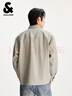 杰克·瓊斯（JACK&JONES）男裝秋季新款商務(wù)休閑通勤金屬logo寬松翻領(lǐng)襯衫外套2253O3005 C02倫敦霧 常規 L 曬單實(shí)拍圖