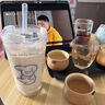 迪普爾 刻度牛奶杯吸管玻璃杯學(xué)生水杯女夏季家用喝冷飲用果汁奶茶杯子 曬單實(shí)拍圖