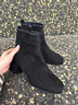 卓詩(shī)尼方頭短靴女款2025新款冬季棕色瘦瘦靴粗跟增高加絨短筒靴子 黑色 36 曬單實(shí)拍圖