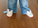 小茸室內居家靜音兒童拖鞋春秋冬兔子 2-9歲女孩地板保暖棉防水防滑 曬單實(shí)拍圖