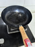 章丘鐵鍋正宗手工鍛打鐵鍋無(wú)涂層物理不粘鍋炒鍋老式家用炒菜鍋廚具輕音 標準版古法烤藍（已干燒） 32cm 曬單實(shí)拍圖