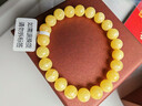 炫夏 附證書(shū)天然原礦俄料蜜蠟圓珠手串琥珀蜜蠟雞油黃白花蜜手鏈單圈 蜜蠟約8毫米手串（附證書(shū)）女款 曬單實(shí)拍圖