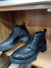 Walker Shop馬丁靴男【甄選頭層牛皮】2025新款真皮拉鏈短靴加絨商務(wù)工裝靴 黑色 40 （皮鞋碼） 曬單實(shí)拍圖