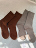 北極絨5雙裝羊毛襪子女秋冬季加絨加厚保暖雪地羊絨中長(cháng)筒地板毛圈棉襪 曬單實(shí)拍圖