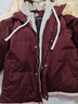 Colombass假兩件羽絨服男冬季新款潮牌短款男士加厚情侶寬松冬裝外套 酒紅 （絨子含量90%） 情侶款 M (170) 【建議85-115斤】寬松版 曬單實(shí)拍圖