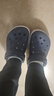 卡駱馳（CROCS）洞洞鞋貝雅卡駱班輕便耐磨一腳蹬休閑鞋|205089 深藍/辣椒紅-4CC 39 (240mm) 曬單實(shí)拍圖