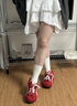 Cmxvz Kabot板鞋女2025新款秋冬小眾韓系百搭休閑鞋軟底紅色德訓鞋復古運動(dòng)鞋 蘋(píng)果紅 35 曬單實(shí)拍圖
