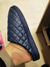潔麗雅防水棉拖鞋男秋冬季情侶室內居家用防滑加絨保暖PU皮拖鞋女外穿 藏青 42-43 (適合40-41碼) 曬單實(shí)拍圖
