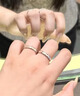 中國黃金（CHINA GOLD）夜光S925銀戒指男女款彩虹熒光情侶對戒婦女節生日禮物送女友老婆 彩虹熒光戒指-情侶款 曬單實(shí)拍圖
