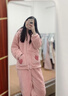 途尊珊瑚絨睡衣女秋冬季加絨加厚新款?lèi)?ài)心口袋法蘭絨家居服套裝可外穿 粉色套裝 M 建議（70-90斤） 曬單實(shí)拍圖