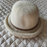 蘇木佰（SOMUBAY）新款遮陽(yáng)帽時(shí)尚顯瘦漁夫帽時(shí)尚復古韓版顯臉小平檐中老年女士草帽 米色 米黃色 均碼  (56-58cm) 曬單實(shí)拍圖