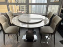 凱薩羅列  KSALOY圓形餐桌伸縮折疊方圓兩用電磁爐家用高級感簡(jiǎn)約現代輕奢巖板餐桌 方圓兩用餐桌+轉盤(pán)+4餐椅 1.2米 【質(zhì)保十年】不銹鋼餐桌底架 曬單實(shí)拍圖