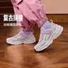 Skechers斯凱奇兒童鞋復古運動(dòng)鞋女童鞋秋冬新款鞋緩震跑步鞋303967L 女童/白色/薰衣草色/WLV 34 曬單實(shí)拍圖