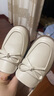 天美意樂(lè )福鞋女皮鞋女平底舒適日常通勤單鞋春秋款CXC34AA4 米色 38 曬單實(shí)拍圖