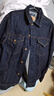 馬登工裝美式復古水洗深色三代牛仔夾克阿美咔嘰修身丹寧機車(chē)外套男秋 牛仔藍 3XL 曬單實(shí)拍圖