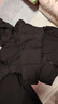 雅鹿【高充絨203G】羽絨服男士短款加厚冬季新款撞色連帽面包服外套男 黑色 2XL /185【推薦150-165斤】 曬單實(shí)拍圖