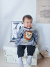 京悠雨寶寶長(cháng)袖罩衣燈芯絨幼兒園男兒童吃飯圍裙防水防污反穿衣圍兜護衣 Z灰色字母獅(背后綁帶) 90碼(建議60-80cm) 曬單實(shí)拍圖
