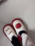 細細條（XIXITIAO）可愛(ài)紅蘋(píng)果棉拖鞋女冬季少女心毛毛鞋居家地板防滑月子鞋 紅色 包頭款【可愛(ài)紅蘋(píng)果】 38-39 【標準碼】 曬單實(shí)拍圖