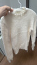 百圖betu女裝冬季新款毛衣蕾絲花邊半高領(lǐng)長(cháng)袖打底衫女2311T30 米白 M 曬單實(shí)拍圖