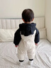 G.DUCKKIDS小黃鴨童裝嬰兒棉服秋冬季嬰幼兒連體衣棉襖防寒保暖新生兒外出服 米黑 90 尺碼建議1~2歲cm 曬單實(shí)拍圖