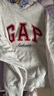 GAP女裝2025秋季新款撞色Logo寬松抓絨套頭連帽衫衛衣上衣792499 淺灰白 L (170/92A) 亞洲尺碼 曬單實(shí)拍圖