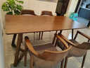 鐵神木實(shí)木餐桌椅組合家用小戶(hù)型現代簡(jiǎn)約客廳長(cháng)條大書(shū)桌長(cháng)方形吃飯桌子 松木單桌：120*70*高75厚4.5cm 曬單實(shí)拍圖