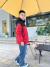 波司登（BOSIDENG）25新款羽絨服男女兒童中長(cháng)款5A抗菌絨保暖連帽外套T250246120Q 冰川熊紅9CX8 150 /72 約140-150cm 36kg 曬單實(shí)拍圖