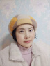 恒源祥兔毛貝雷帽子女秋冬新款羊毛呢南瓜帽英倫復古大頭圍顯臉小畫(huà)家帽 紅藍色 曬單實(shí)拍圖