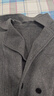 太平鳥(niǎo)男裝 明線(xiàn)毛呢大衣冬季雙排扣羊毛大衣呢子長(cháng)款雙面呢外套 灰色（合體）第三批 2XL 曬單實(shí)拍圖