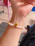 奢贊胖福黃金手鏈女士3D硬金小蠻腰貓眼珠999足金和田玉手串金飾禮物 金重約1.4-1.6g 和田玉 曬單實(shí)拍圖