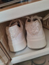 西遇厚底小白鞋女2025新款春秋季低幫百搭增高休閑鞋配裙子白色板鞋 米白色 38 (240) 曬單實(shí)拍圖