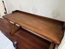 金沙公爵（Duke Kingtha）全實(shí)木書(shū)桌客廳臥室學(xué)習電腦桌中古風(fēng)長(cháng)條寫(xiě)字辦公桌子家用工作臺 實(shí)木腿K型款-黑胡桃木色(厚4.6cm) 220x70x75cm 曬單實(shí)拍圖