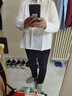 暖喬全棉雙層棉紗白襯衫女長(cháng)袖春秋寬松法式刺繡小清新甜美純棉襯衣 白色 L （130-150斤） 曬單實(shí)拍圖