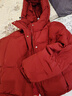 皮爾卡丹（pierre cardin）洋氣寬松韓版羽絨服女2025冬季新款時(shí)尚連帽百搭顯瘦白鴨絨短外套 紅色 羽絨服 L 【110-125斤】 曬單實(shí)拍圖