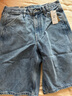 Levi's李維斯工裝25新款巴恩風(fēng)男士568休閑寬松直筒牛仔短褲 淺藍色 29 曬單實(shí)拍圖