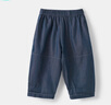 博睿恩（Pureborn）【輕薄】嬰幼兒童九分褲春夏季新款男女寶寶寬松百搭闊腿褲子 深牛仔藍（夏款） 100 曬單實(shí)拍圖