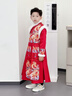 雀棲枝兒童漢服男童秋冬季套裝武俠風(fēng)中國風(fēng)女童2025少爺古裝演出服童裝 鯉魚(yú)躍龍門(mén)（衣服＋腰繩） 120 曬單實(shí)拍圖