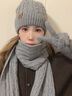 啄木鳥(niǎo)（TUCANO）男士保暖毛線(xiàn)針織帽圍巾手套三件套加絨加厚套頭帽護耳保暖禮盒裝 淺灰色【三件套】 曬單實(shí)拍圖