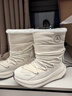 駱駝（CAMEL）高幫加絨休閑女鞋厚底耐磨雪地靴子 X24C09L7607 象牙白 38 曬單實(shí)拍圖