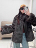 勤馳皮草皮毛一體女100%狐貍毛海寧皮草2024秋冬新款外套短款貉子毛寬 黑色 M 曬單實(shí)拍圖