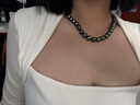 GiO珠寶 巴洛克黑珍珠項鏈海水珍珠珠串925銀生日禮物送老婆 螺紋珠8-10mm 曬單實(shí)拍圖