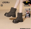 卓詩(shī)尼厚底馬丁靴女款2025新款秋冬棕色美拉德短靴子褲管靴騎士靴 深灰 【四季可穿】 38 曬單實(shí)拍圖