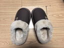 奧康（Aokang）棉拖鞋男士秋冬季居家室內保暖7A級抗菌防滑pu皮加絨厚底老人棉拖 曬單實(shí)拍圖