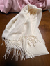 羽小朵仿羊絨加大加厚加長(cháng)圍巾披肩辦公室空調房圍脖保暖圍巾 奶白色 曬單實(shí)拍圖