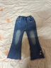 G.duck小黃鴨女童牛仔褲加絨兒童褲子冬季一體絨加厚保暖長(cháng)褲寶寶喇叭褲 藍色 130 尺碼7~8歲【120-130cm】 曬單實(shí)拍圖
